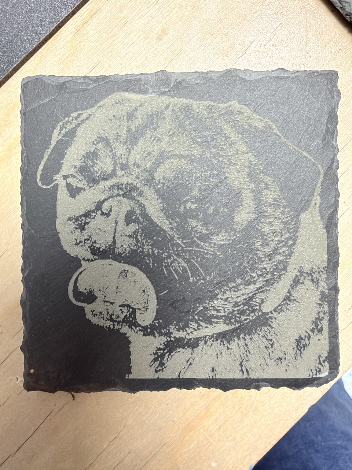 Slate photo engraving